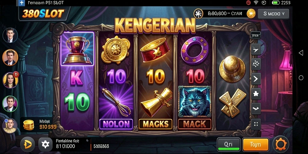 Tampilan gameplay menegangkan di 380SLOT dengan simbol horor.