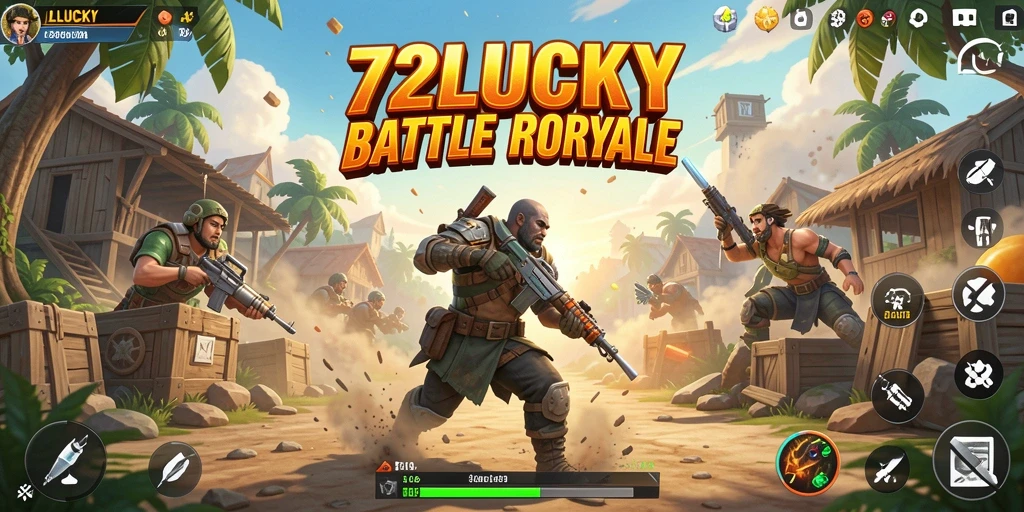 Tampilan seru gameplay 72LUCKY dalam pertempuran Battle Royale.