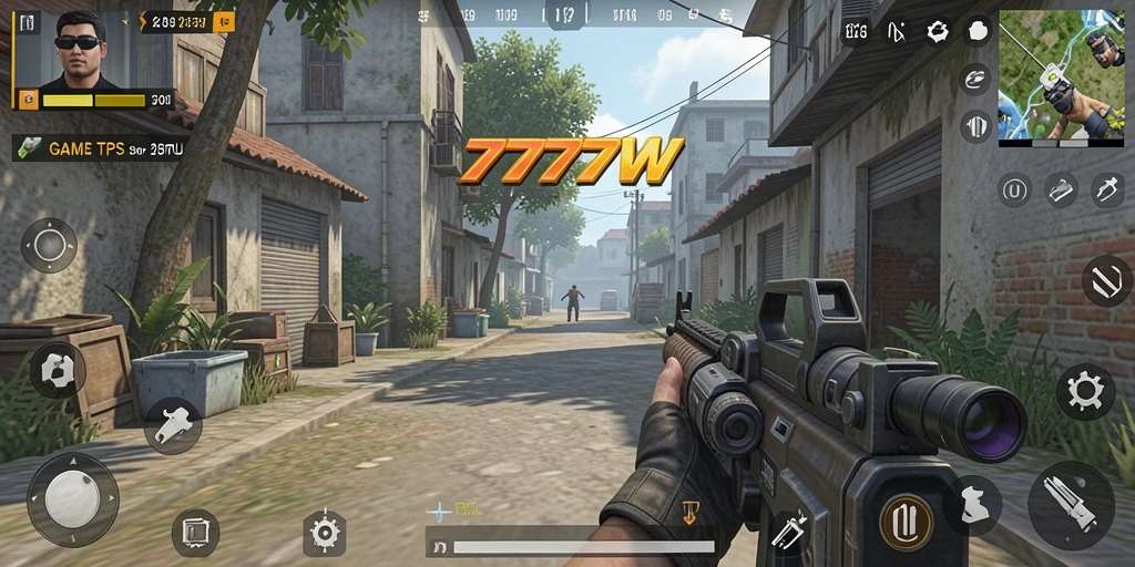 Tampilan gameplay seru dan mendebarkan dalam 7777W.