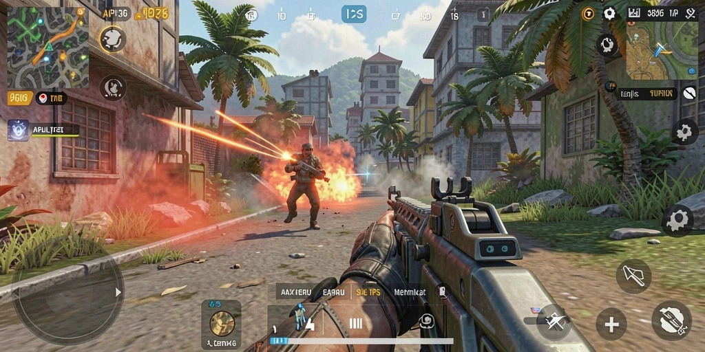 Gameplay seru API36 dengan aksi tembak-menembak intens.
