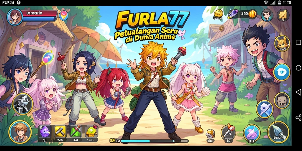 Tampilan gameplay FURLA77 yang menampilkan aksi seru di dunia anime.