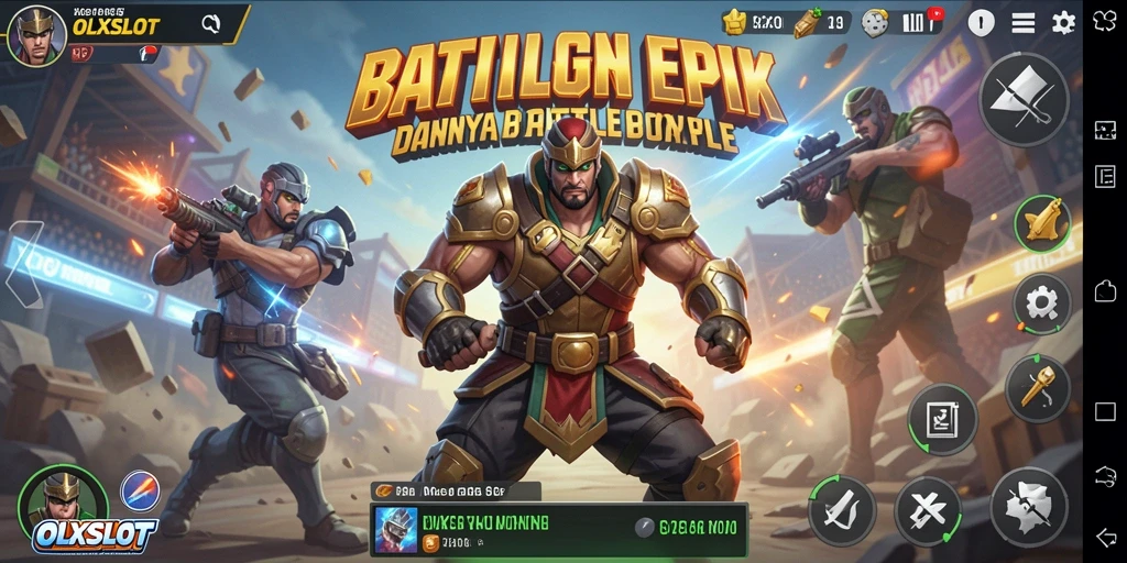 Gameplay OLXSLOT yang intens dan seru dalam pertarungan Battle Royale.