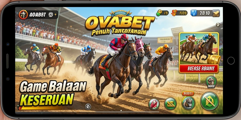 Tangkapan layar gameplay OVABET menampilkan aksi balapan yang mendebarkan.