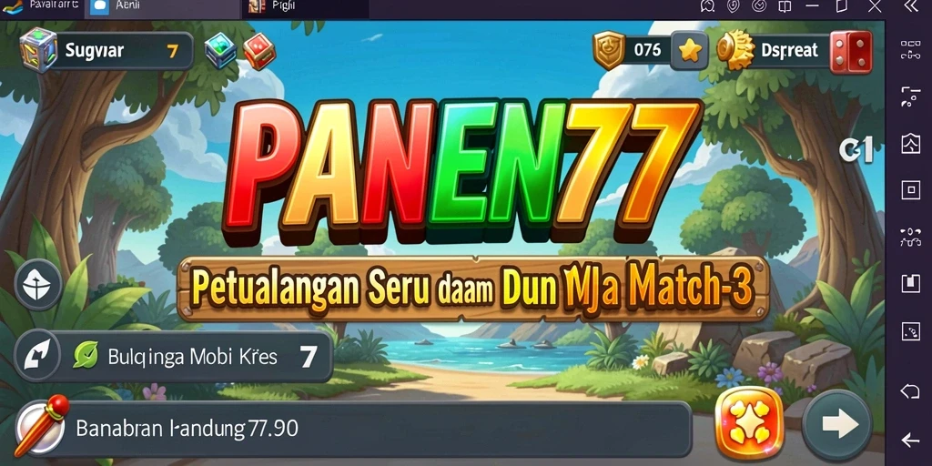 Tangkapan layar gameplay PANEN77 yang menampilkan aksi Match-3 yang seru.