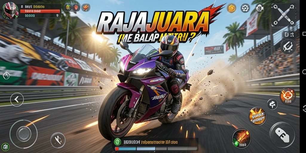 Gameplay seru di balapan motor dengan berbagai trek menantang