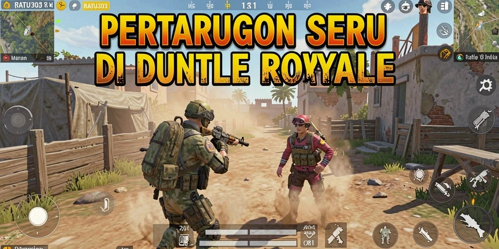 Screenshot utama RATU303 menampilkan aksi mendebarkan pertempuran Battle Royale.