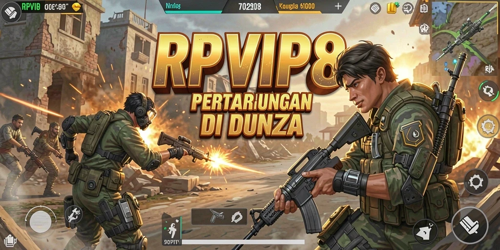 Gameplay RPVIP8 yang mendebarkan dalam aksi Battle Royale.