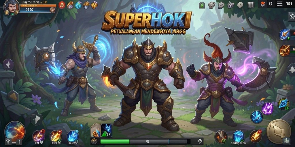 Tampilan gameplay SUPERHOKI menampilkan aksi seru dalam dunia ARPG.