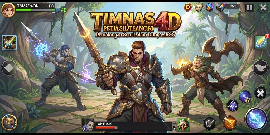 Screenshot menunjukkan pertarungan epik dalam gameplay TIMNAS4D yang seru.