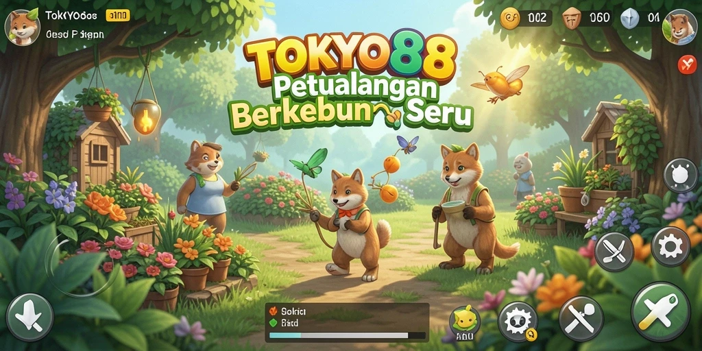 Tampilan gameplay TOKYO88 dengan kegiatan bertani yang seru.